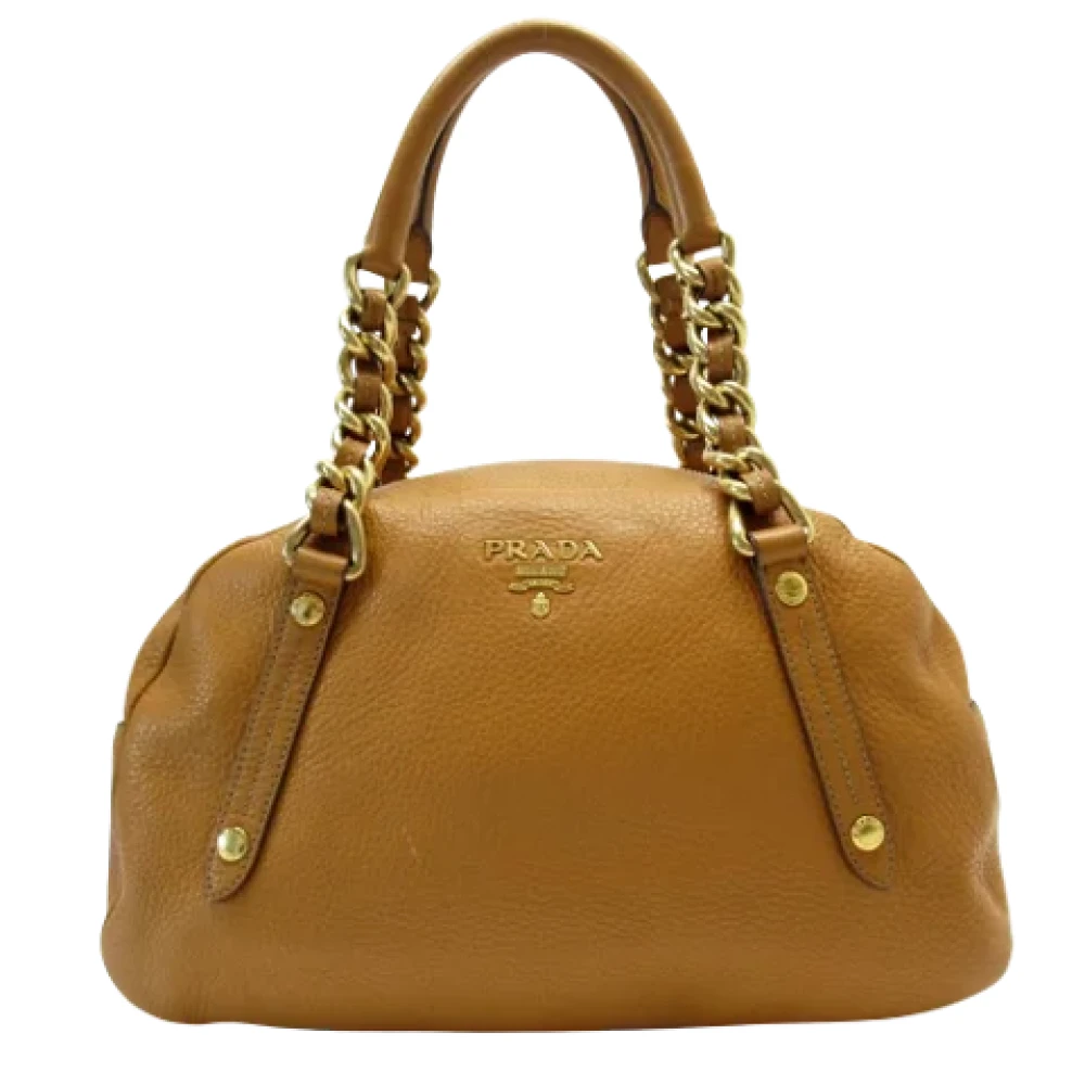 Prada Vintage Pre-owned Leather prada-bags Brown Dames