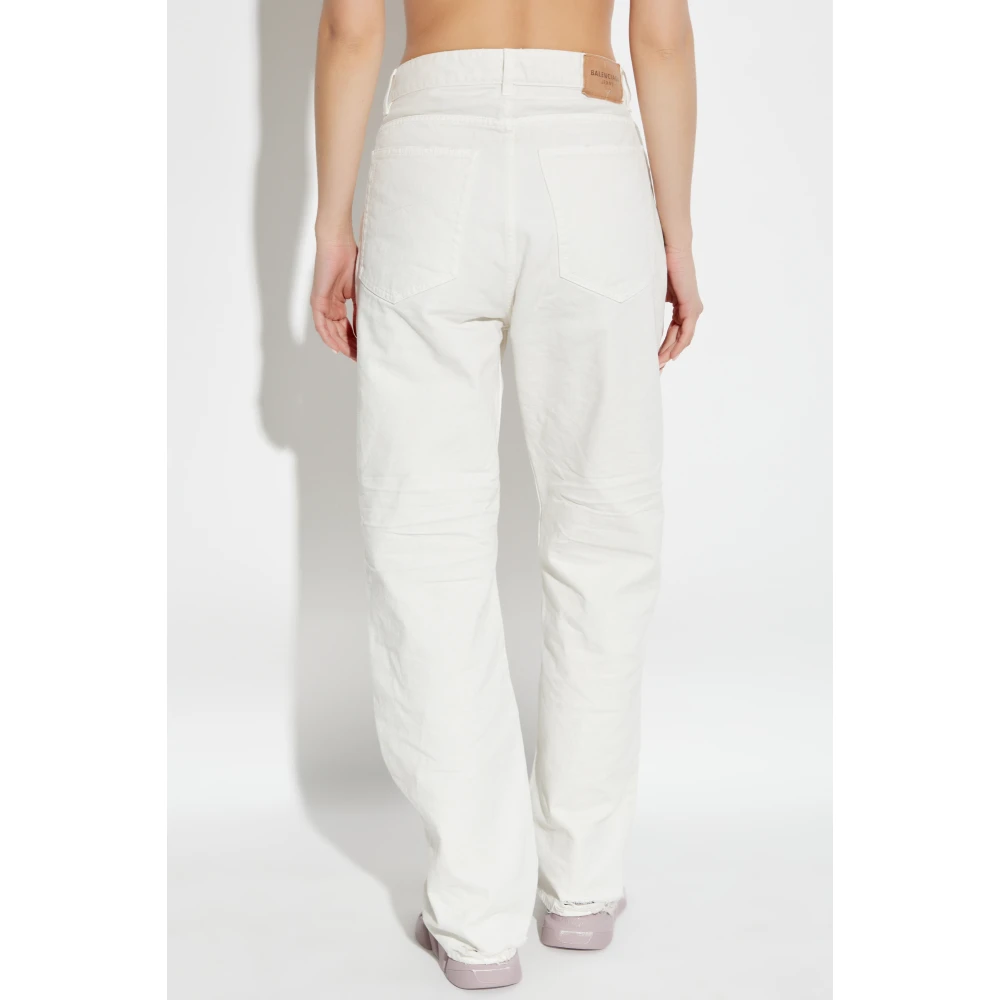 Balenciaga Jeans met logo Beige Dames