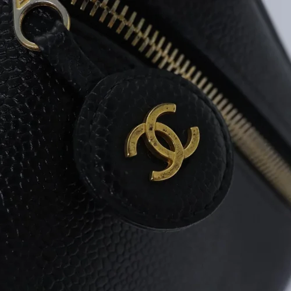 Chanel Vintage Pre-owned Leather pouches Black Dames