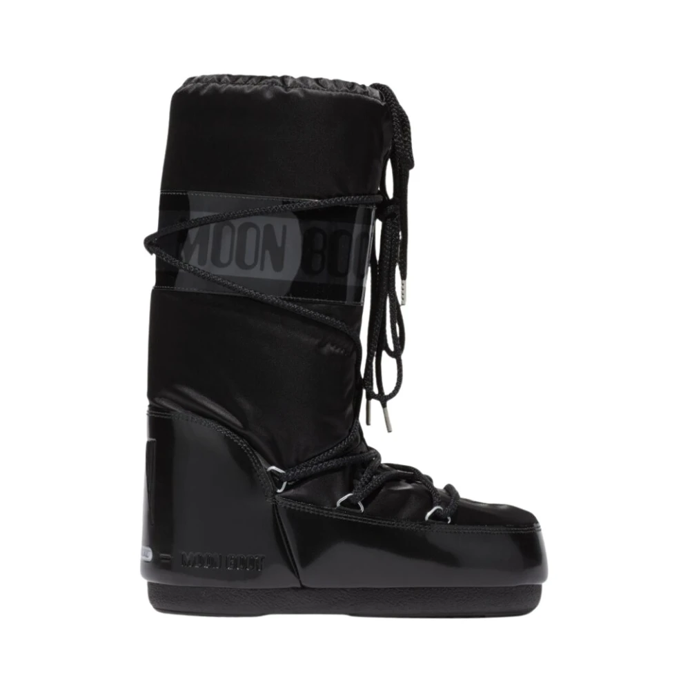 Moon Boot Women's Black Icon Glance Satin Boots