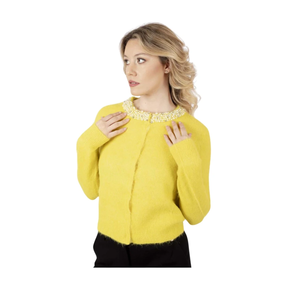 Liu Jo Stijlvolle Cardigan Sweater Yellow Dames