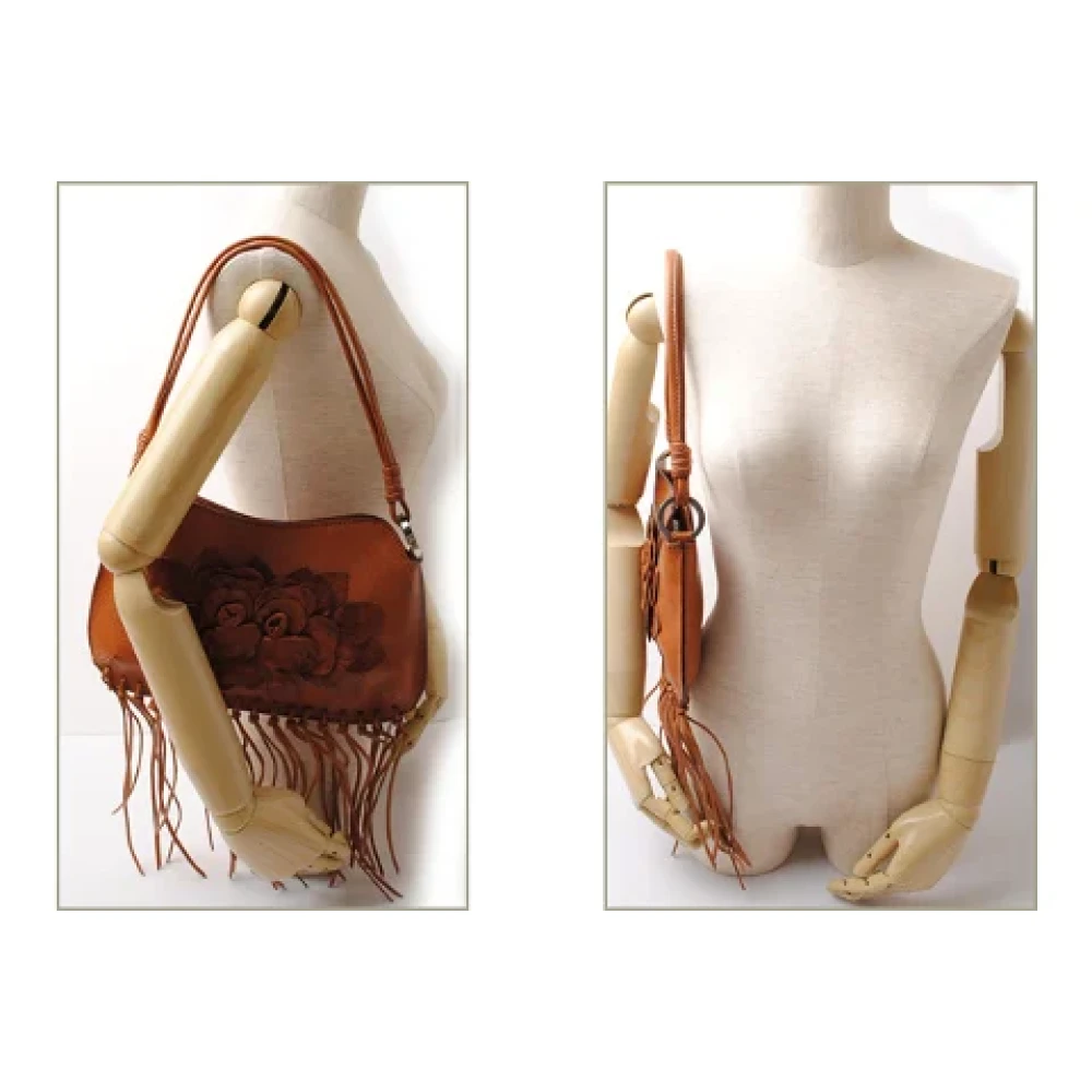 Valentino Vintage Pre-owned Leather shoulder-bags Brown Dames