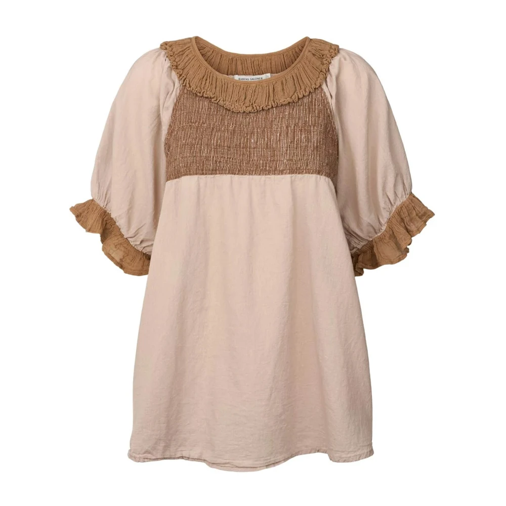 Rabens Saloner Elegant Angel Top Caramel Beige Dames