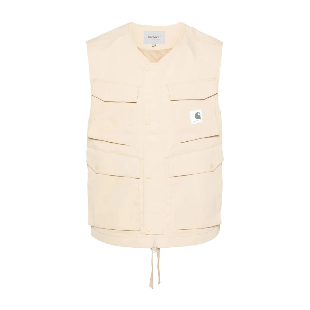 Carhartt WIP Waterafstotend Vest met 3D-zakken Beige Heren