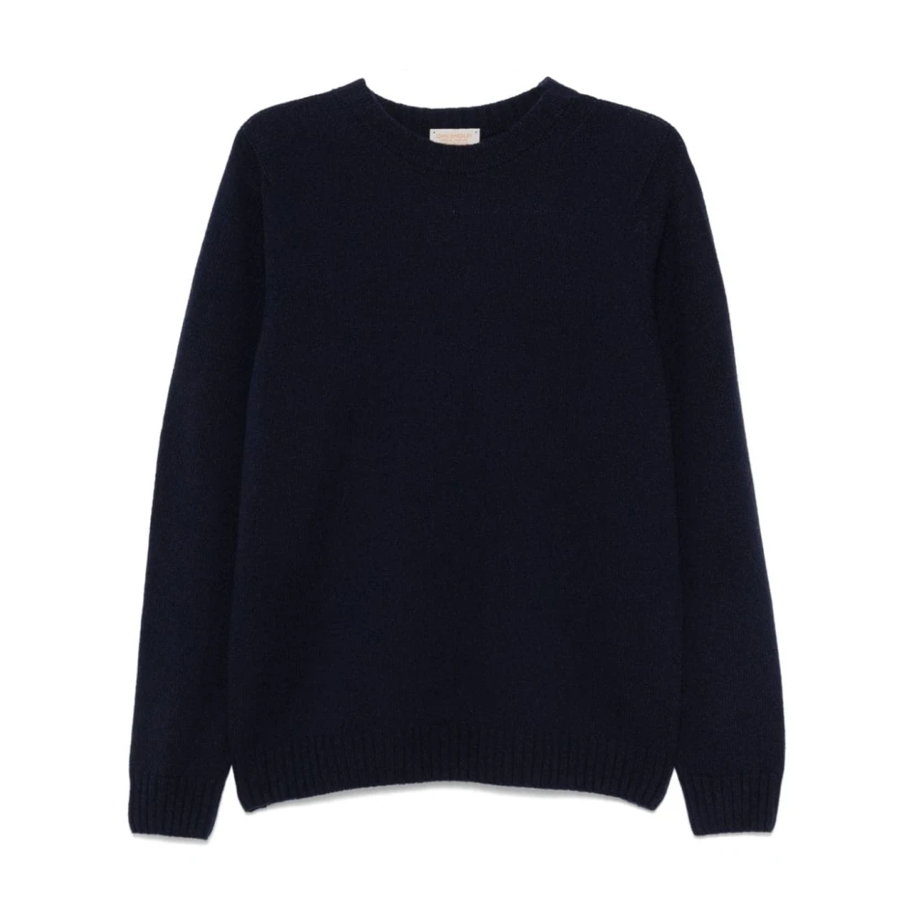 John Smedley Blauwe Wol Ronde Hals Trui Blue Heren