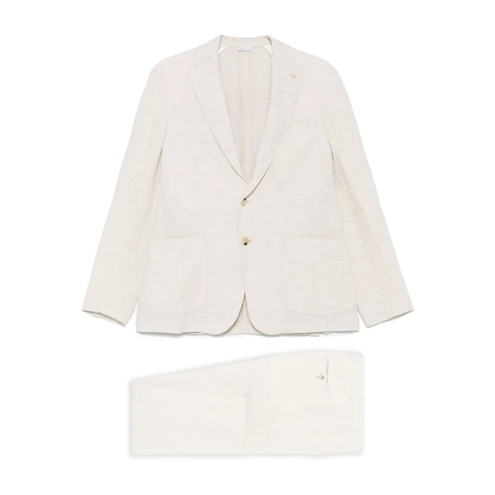 Manuel Ritz Uomo Beige - Abito Con Chiusura A Bottone Frontale - Suits - L