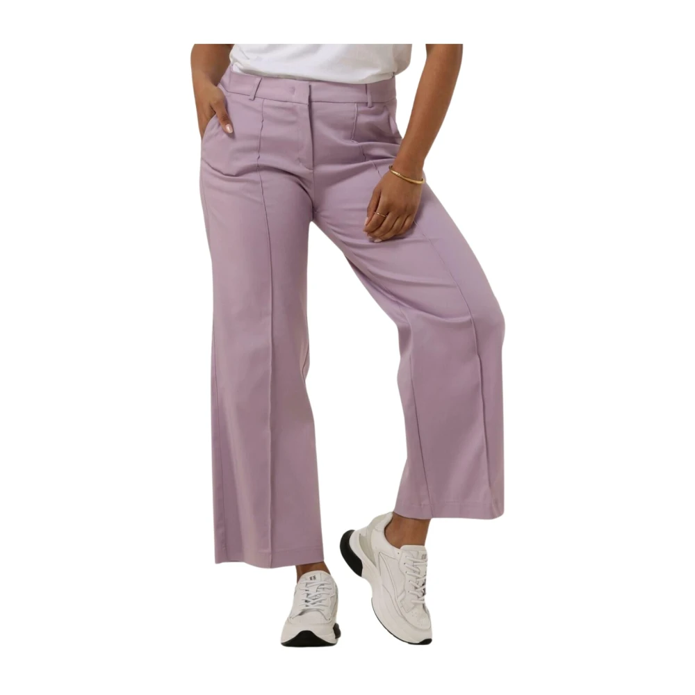 Summum Woman Wijde Pijp Klassieke Stretch Broek Purple Dames