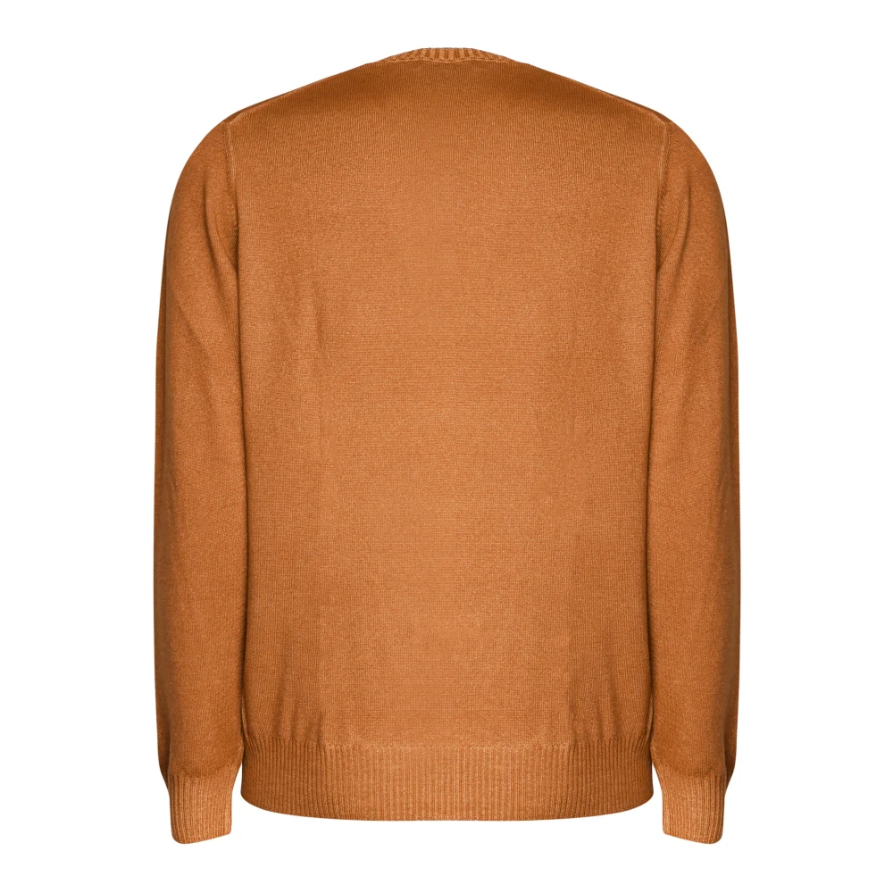 Fay Ronde Kraag Wollen Trui Brown Heren
