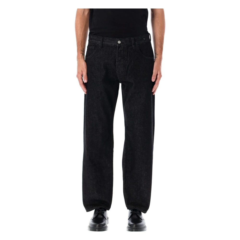 YMC You Must Create Zwarte Wide-Leg Denim Jeans Aw24 Black Heren