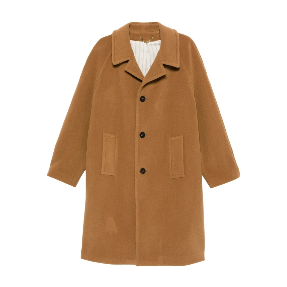 Golden Goose Chevron Wollen Jas Bruin Aw24 Brown Heren