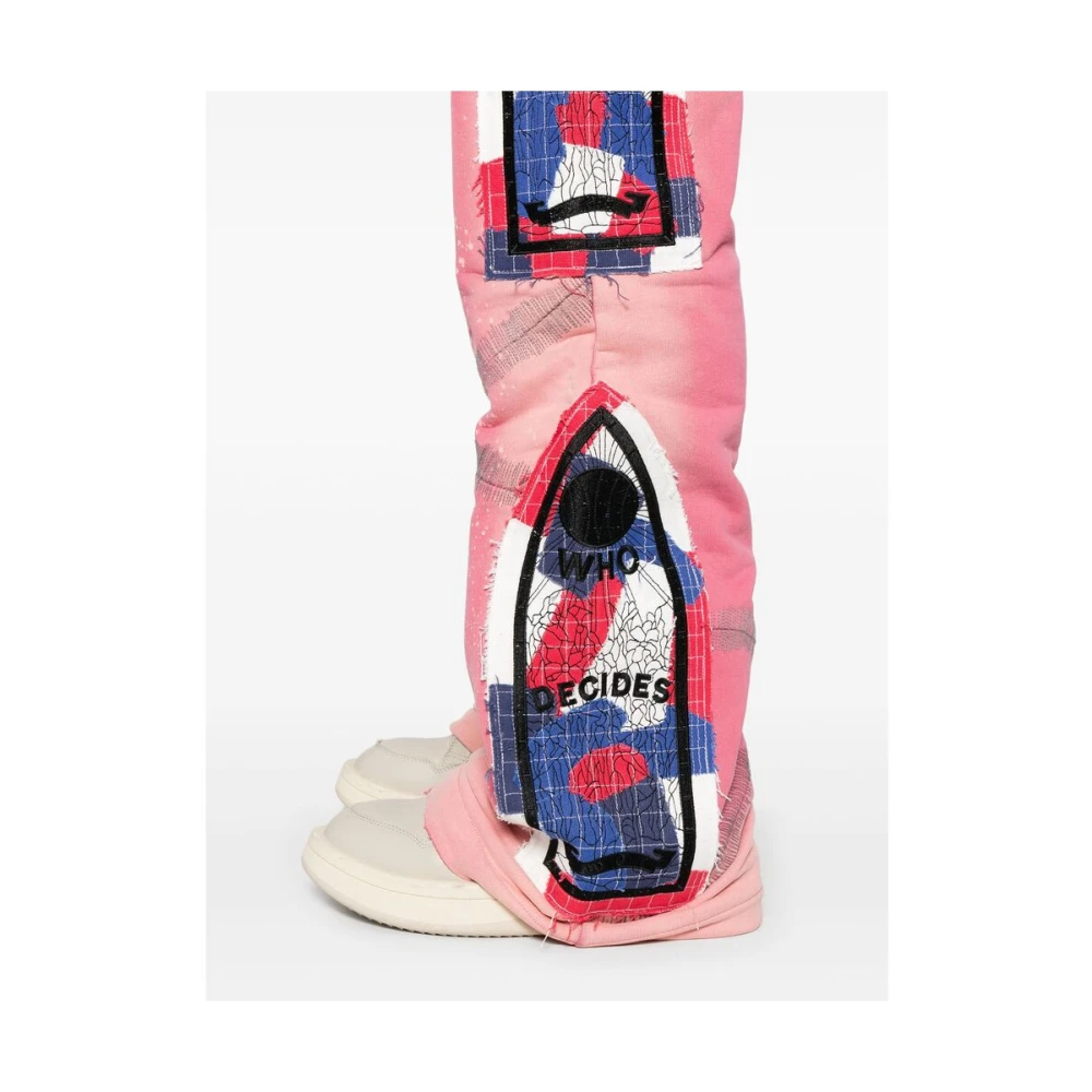 Who Decides War Roze Wijde Pijp Broek Pink Heren