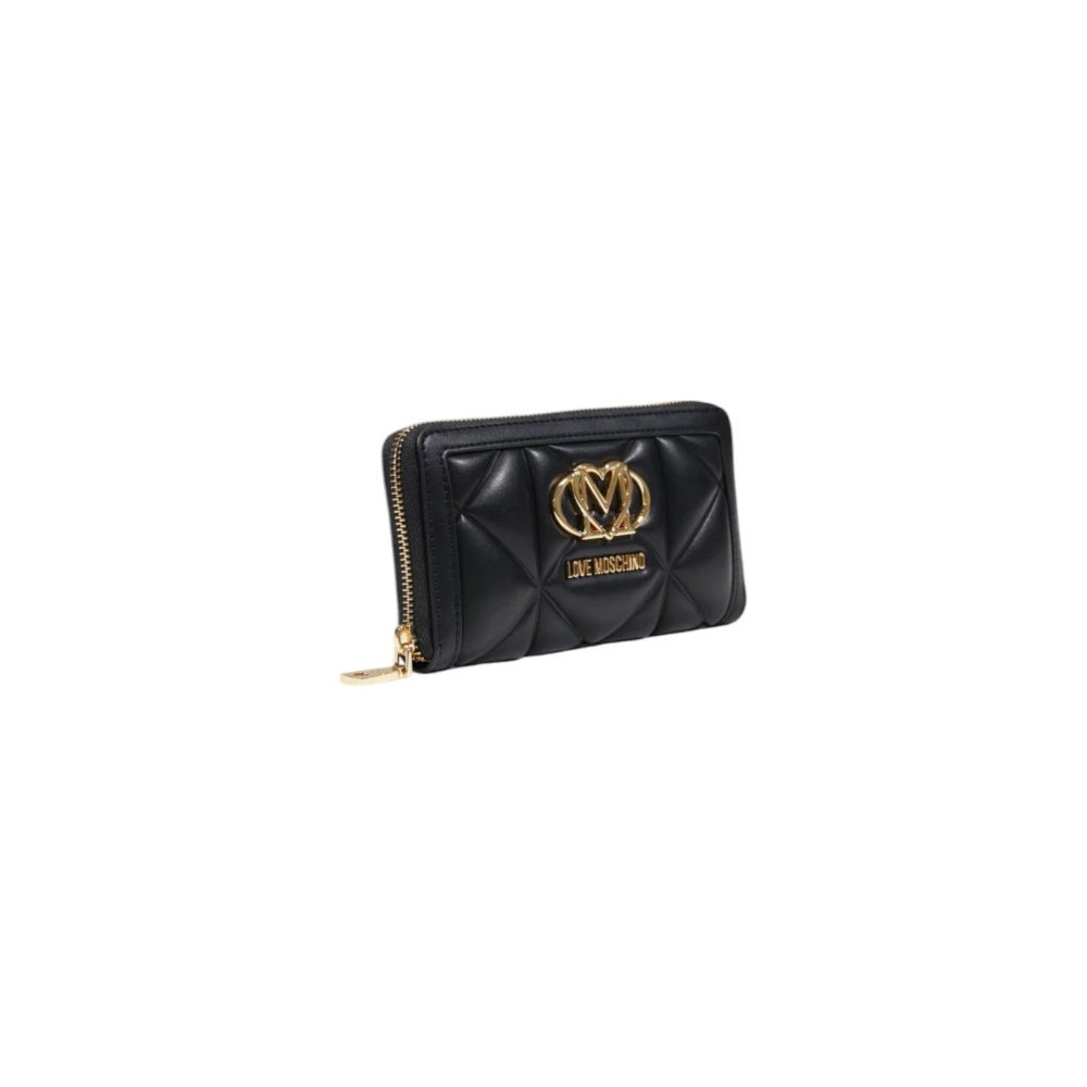 Love Moschino Zwarte Gewatteerde Ritsportemonnee Black Dames