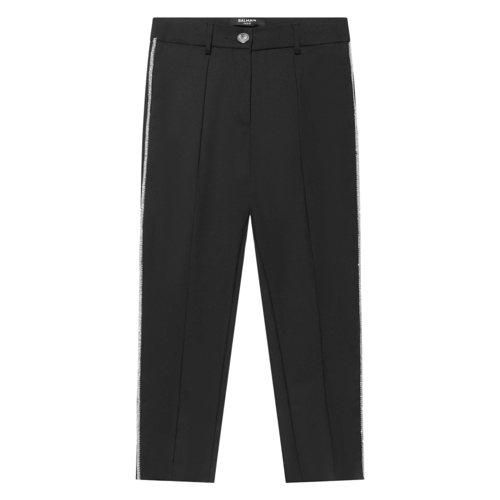 Balmain Girls Black Wool Suit Trousers In - Trousers - 4 Y - Kids