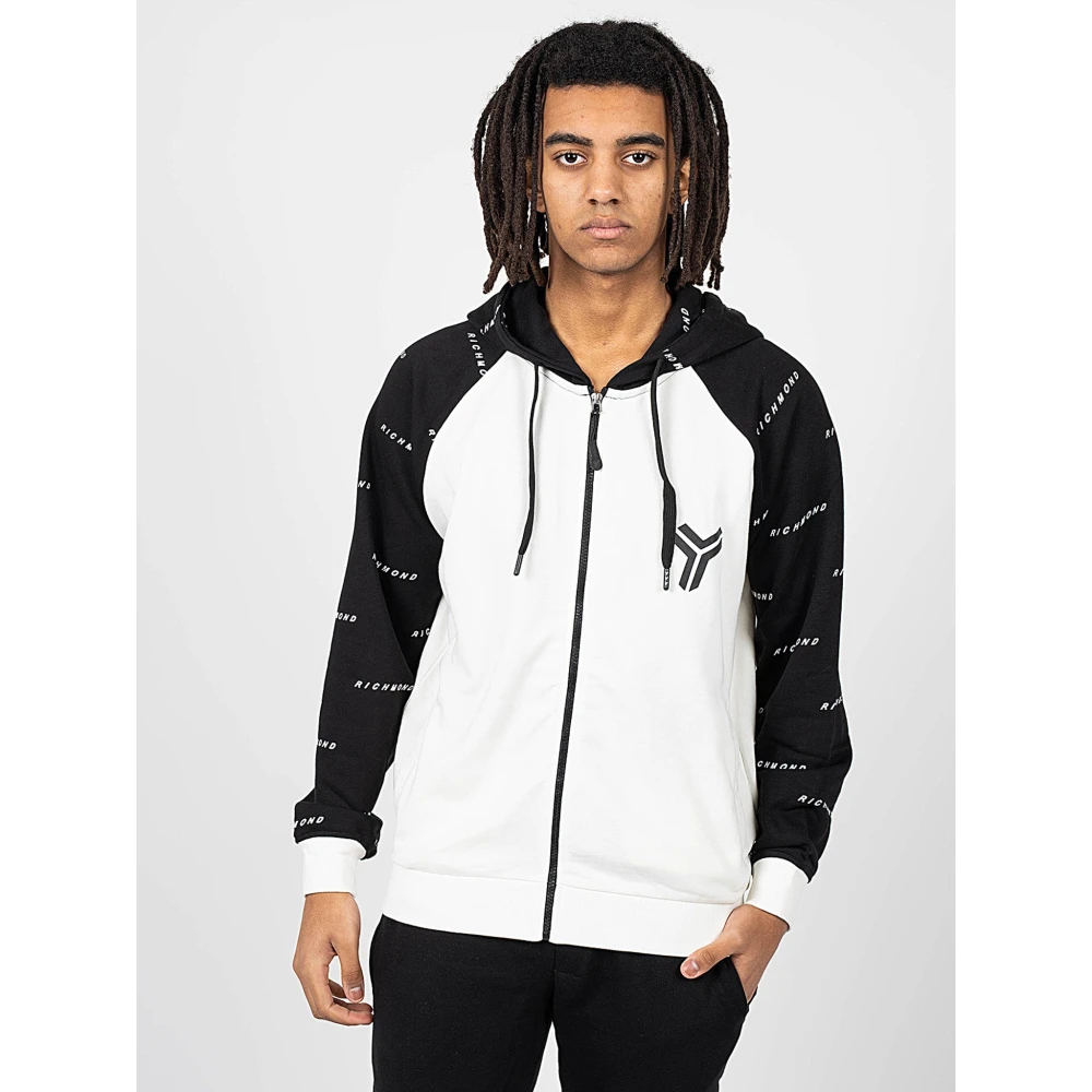 John Richmond Sport Hoodie met Verstelbare Capuchon en Rits Black Heren