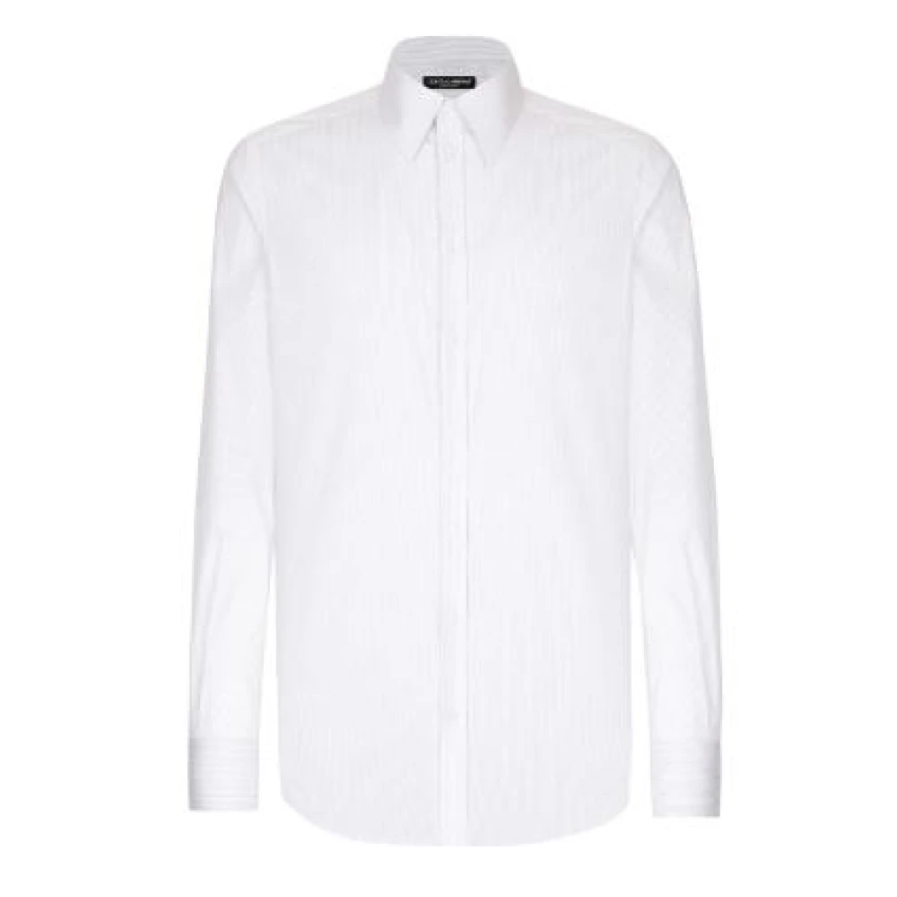 Dolce & Gabbana Men's White Formal Shirts, Xl, Classic Shirt With Buttons Closure