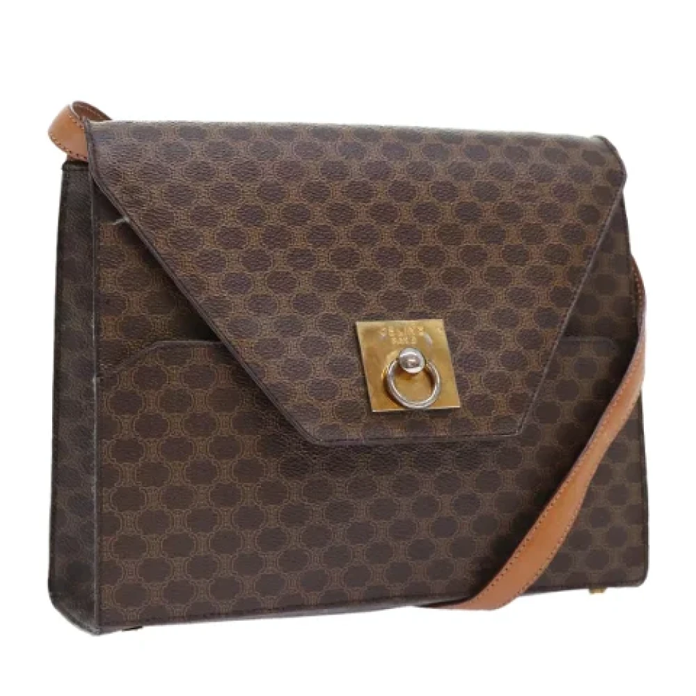 Celine Vintage Pre-owned Canvas shoulder-bags Brown Dames