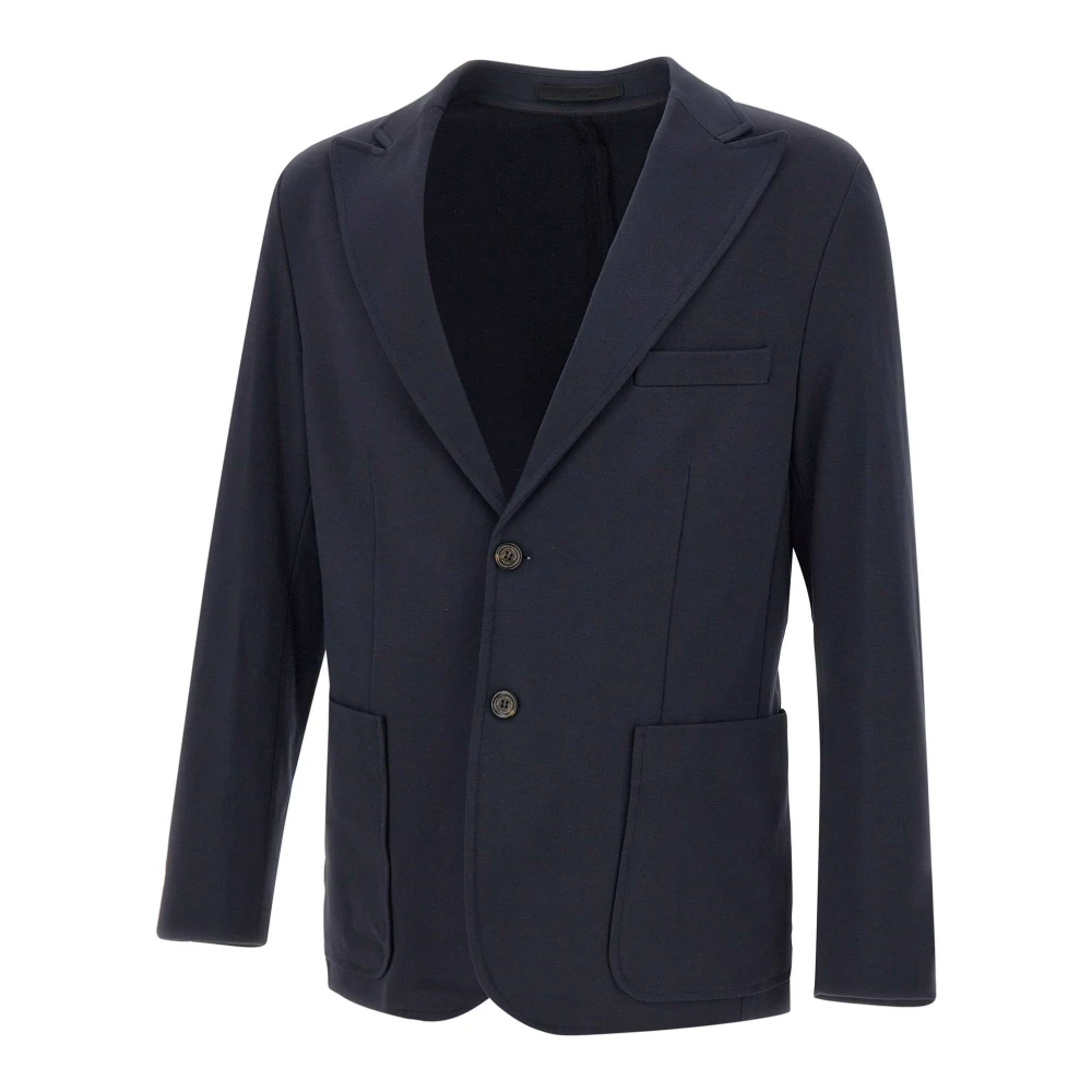 Paolo Pecora Blauwe Herenblazer met Piekrevers Blue Heren