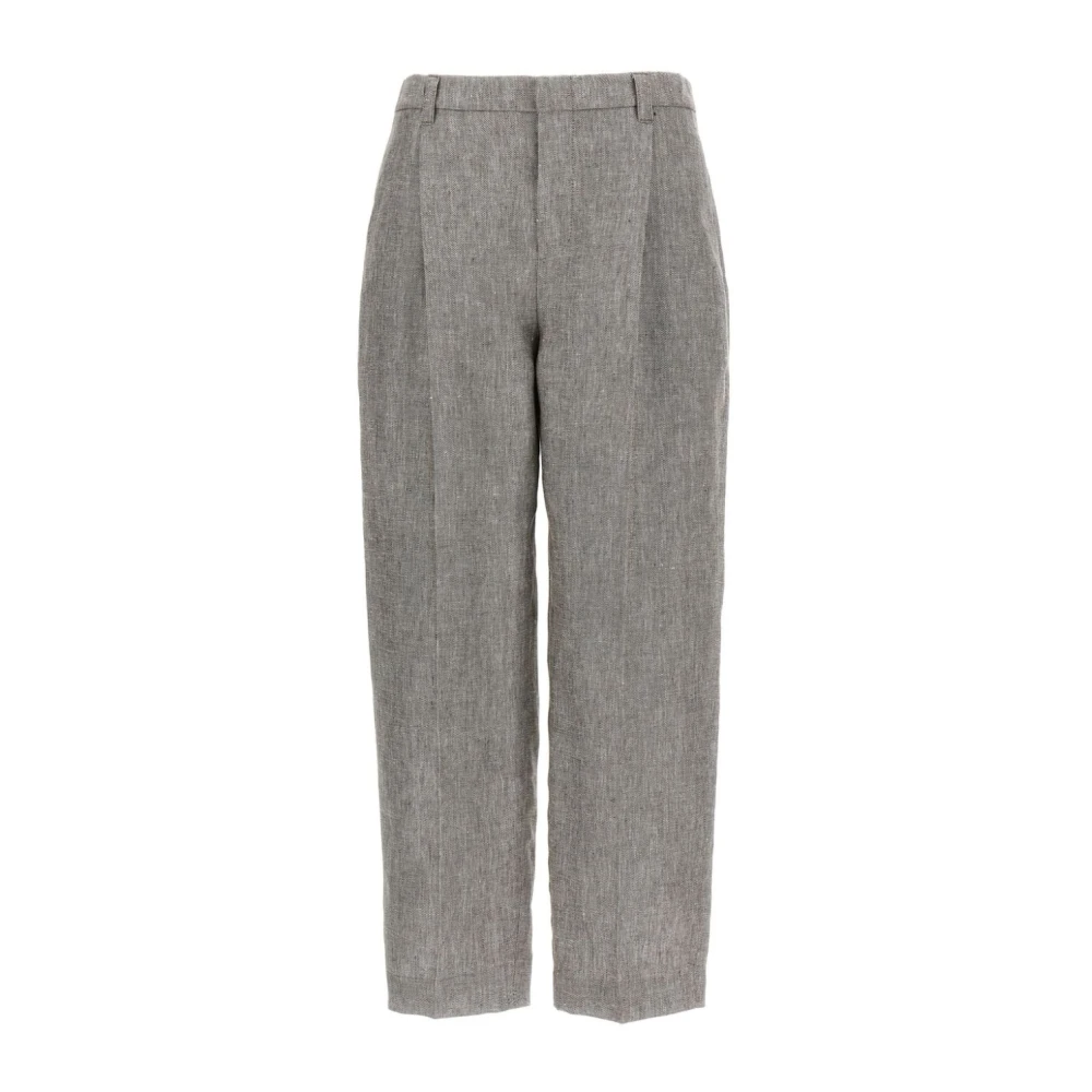 BRUNELLO CUCINELLI Bruin en witte cropped broek Brown Dames