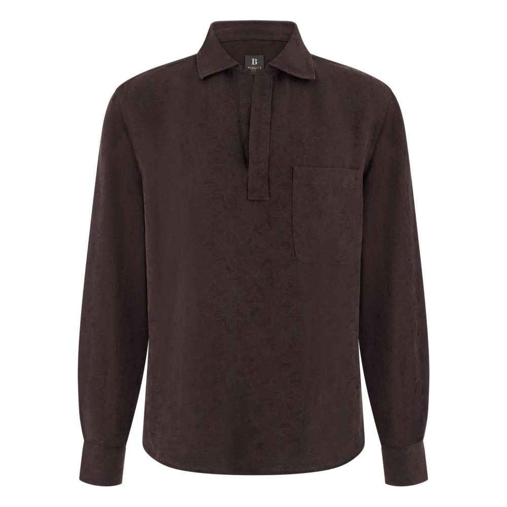 Boggi Milano Uomo Marrone - Camicia Regular Fit In Misto Lino - Shirts - 2XL