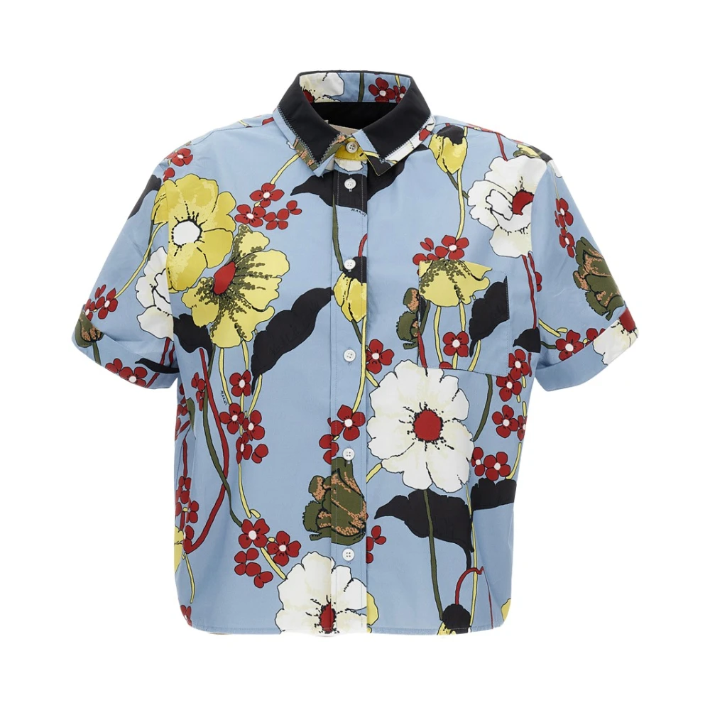 Marni Women's Multicolor Shirts, Xs, Boxy Floral Cotton Shirt