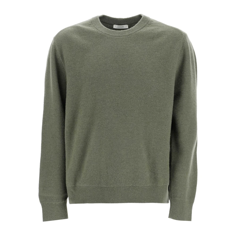 Lemaire Crewneck Pullover in Zuivere Wol Green Heren