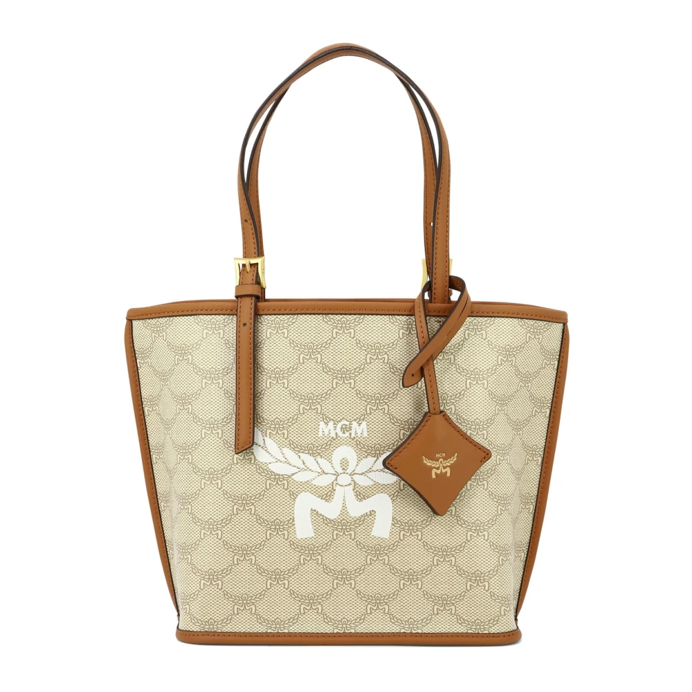 MCM Himmel Canvas Schoudertas Beige Dames