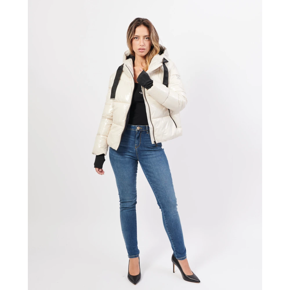 Suns Glanzende Prestatiejas met Capuchon Beige Dames