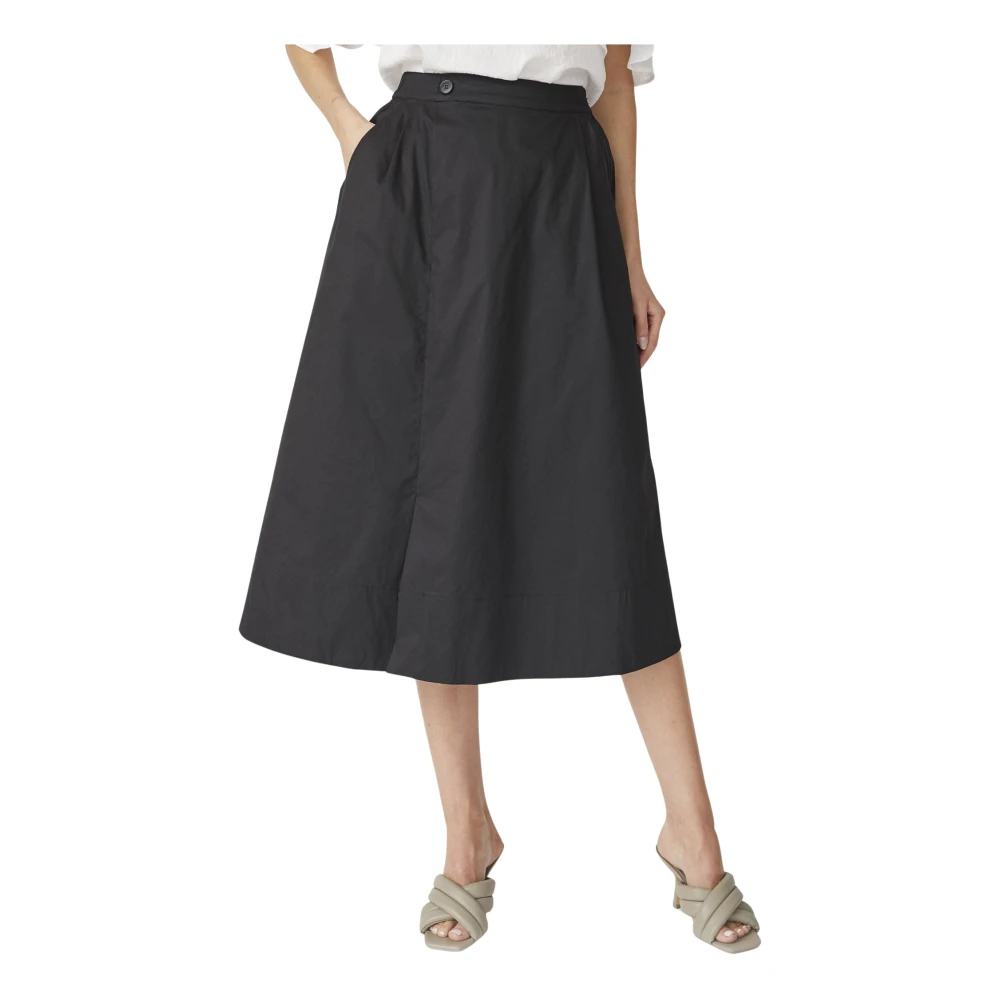 Co'couture Women's Black Cottoncc Crisp Midi Skirt - Midi Skirts - M - Skirts
