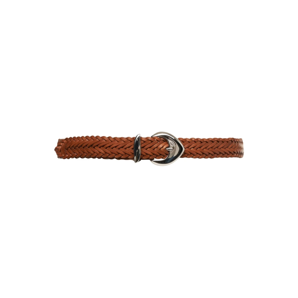 Orciani Bruine Gevlochten Leren Riem Brown Dames