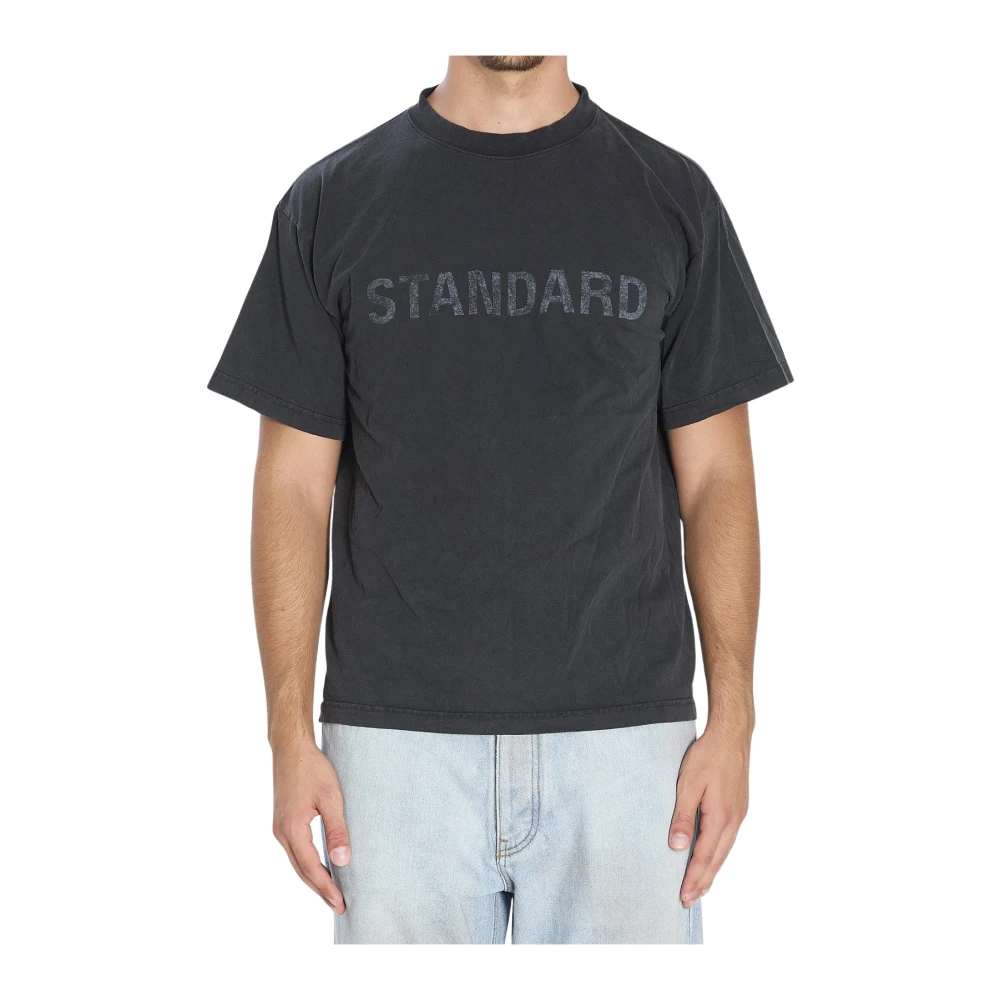 Balenciaga Men's Black T-Shirts, L, Standard Logo T-Shirt