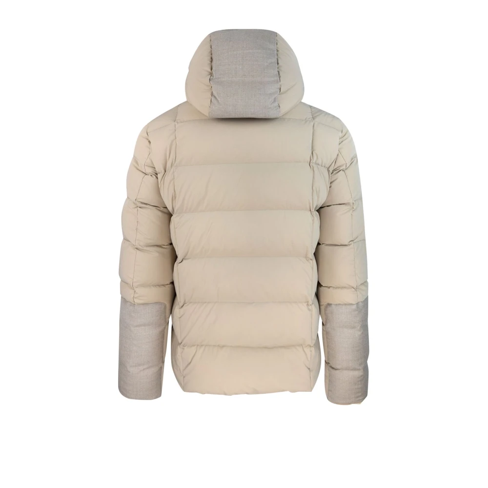 Lubiam Gewatteerde capuchonjas Beige Heren
