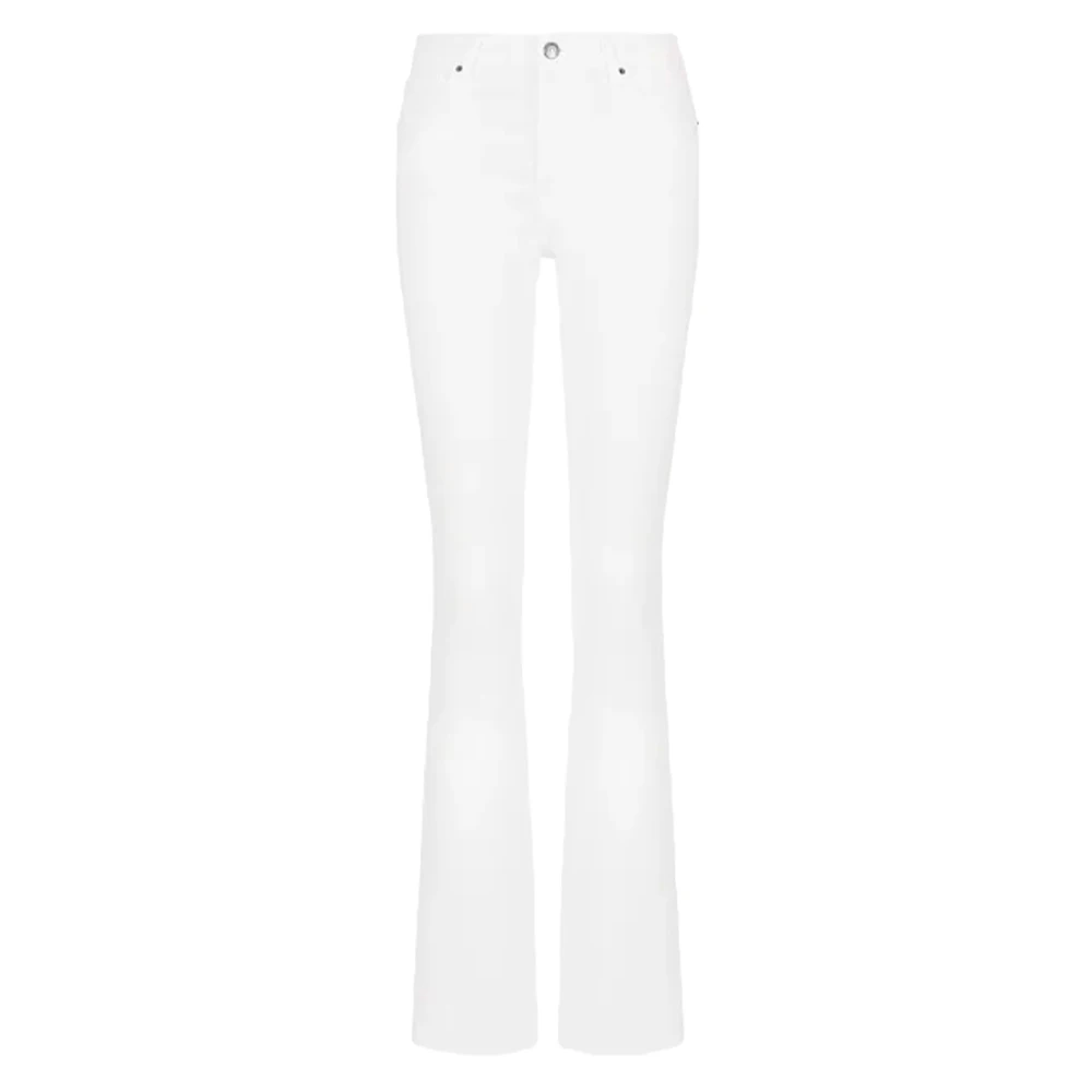 Armani Exchange Retro Flared Denim Jeans White Dames