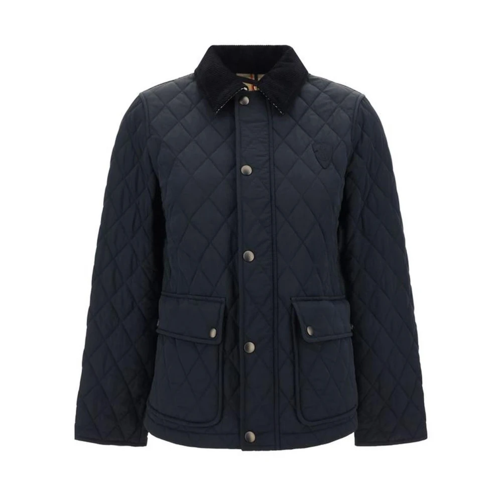 Burberry Gewatteerde Fluweeljas met Zakken Black Dames