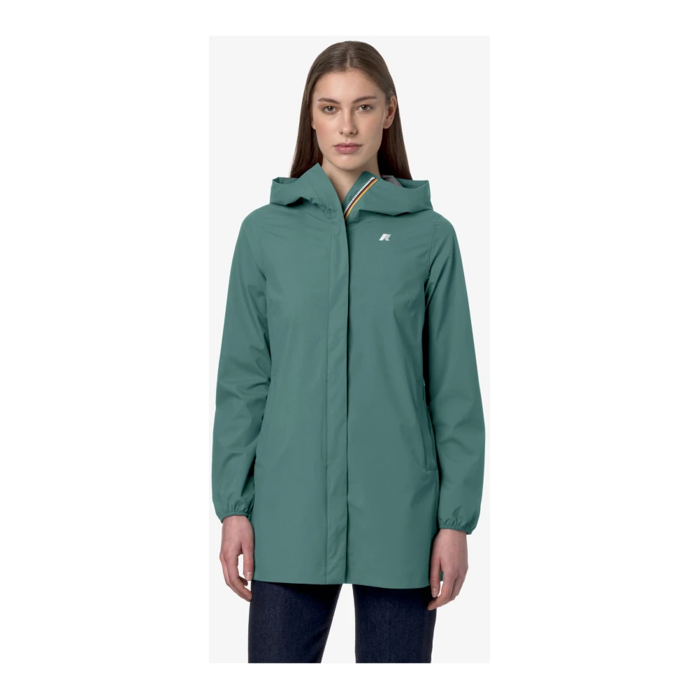 K-way Polka Dot Stretch Jas Green Dames