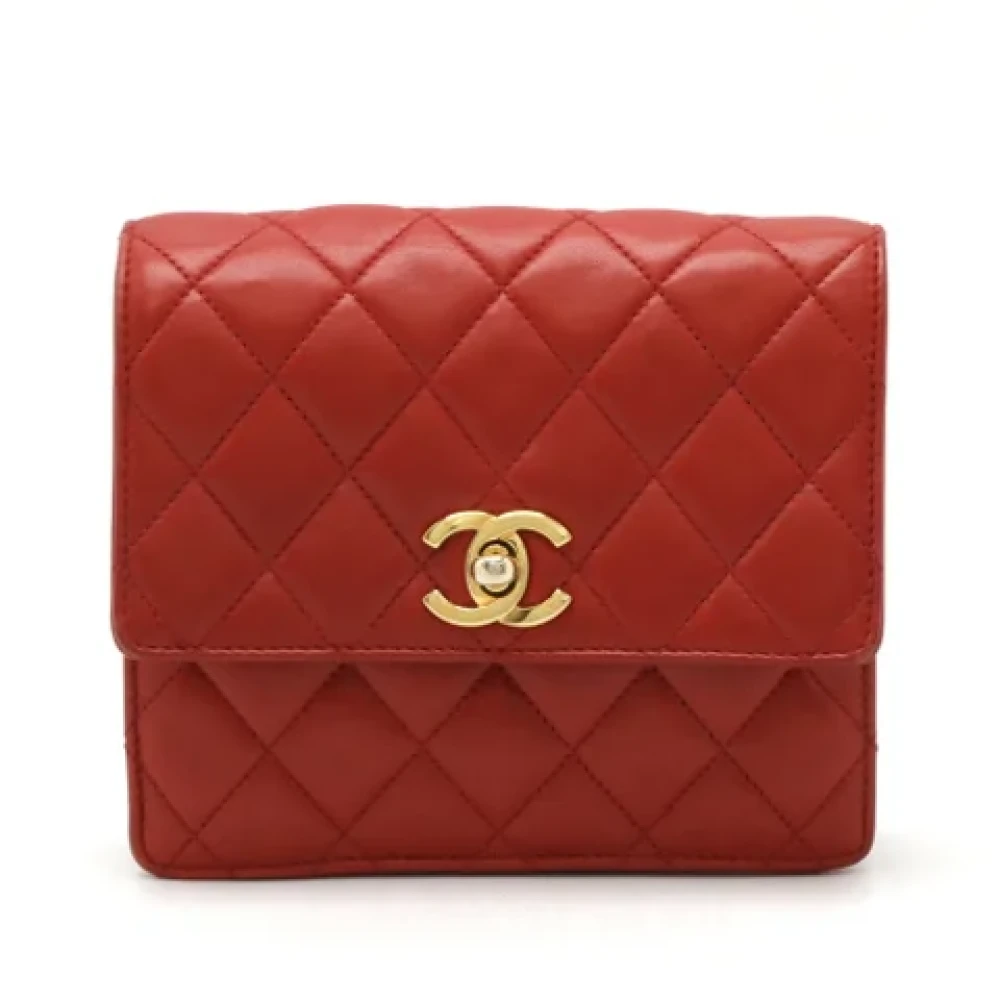 Chanel Vintage Pre-owned Leather clutches Red Dames