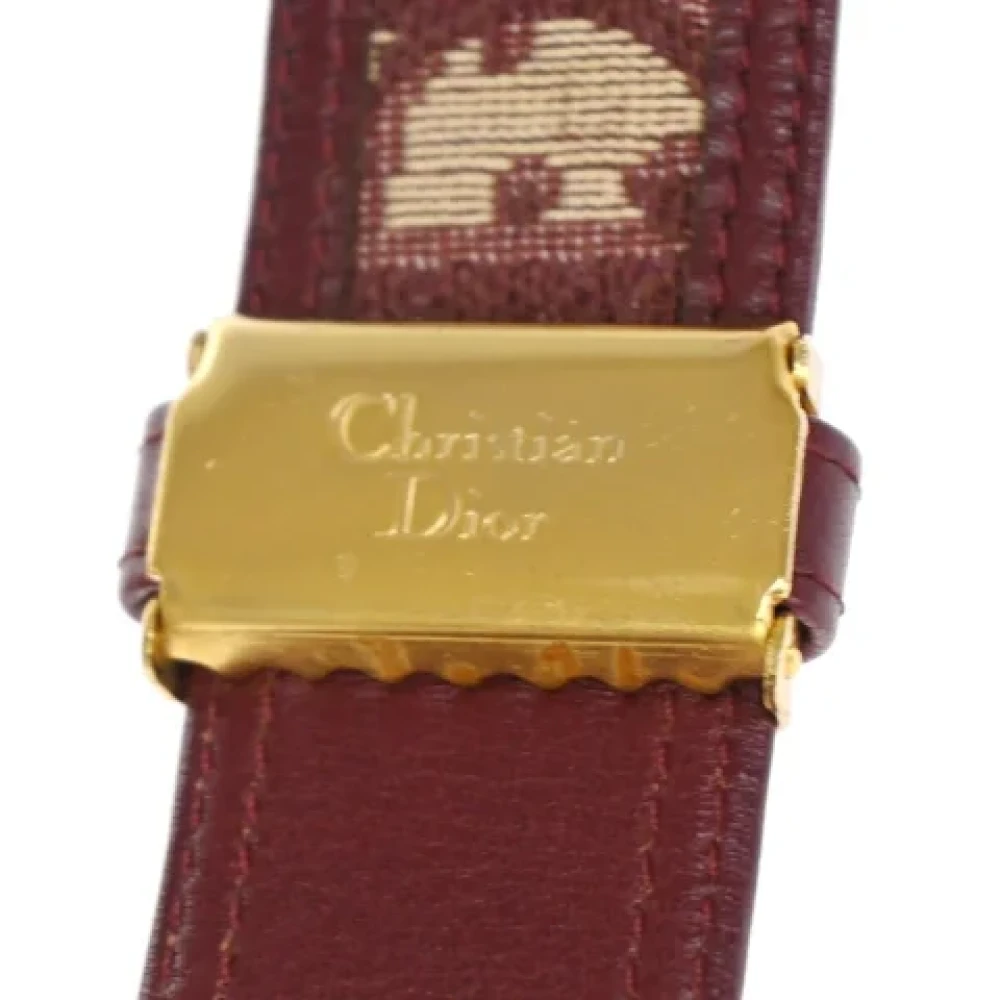Dior Vintage Pre-owned Leather belts Red Dames