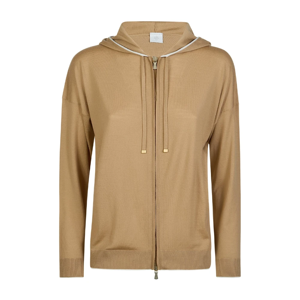 Eleventy Vrouw Beige Truien & Vesten Dames, M, Wol, Maglia Full Zip