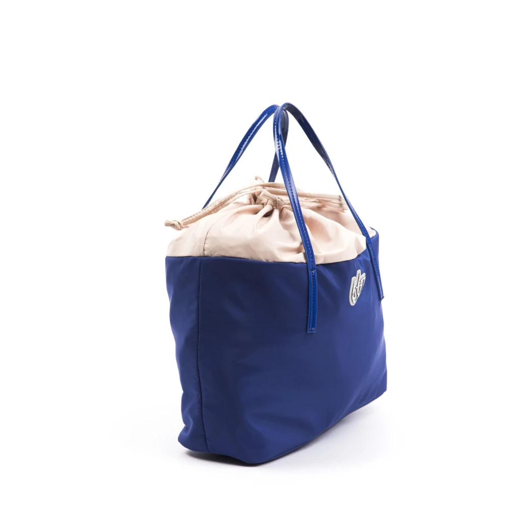Byblos Blauwe Stoffen Shopper Tote met Patentaccenten Blue Dames