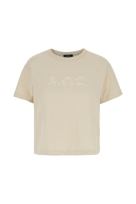 t-shirt-beige-avec-impression-logo-en-coton