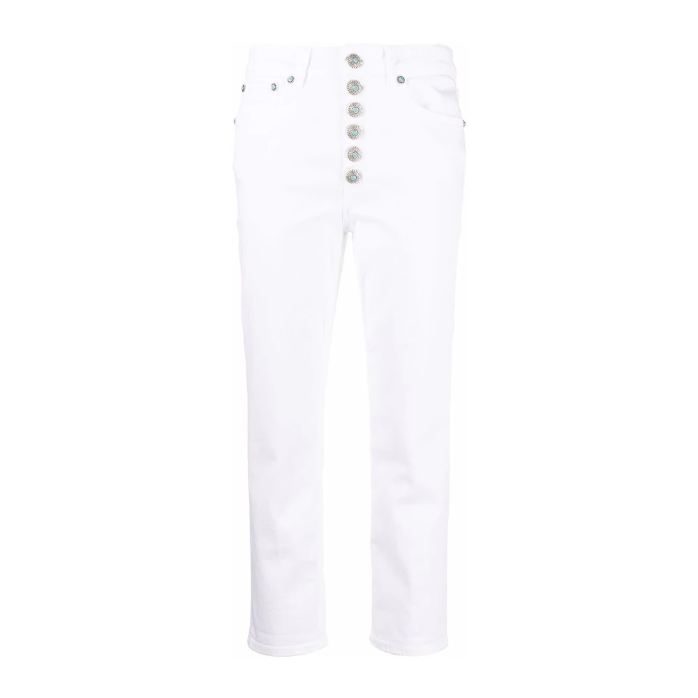 Dondup Women's White Slim-Fit Jeans - Cropped Jeans - W31 - Jeans