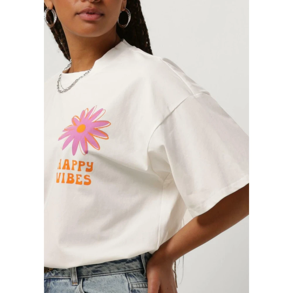 Ydence Positieve Vibes T-shirt White Dames