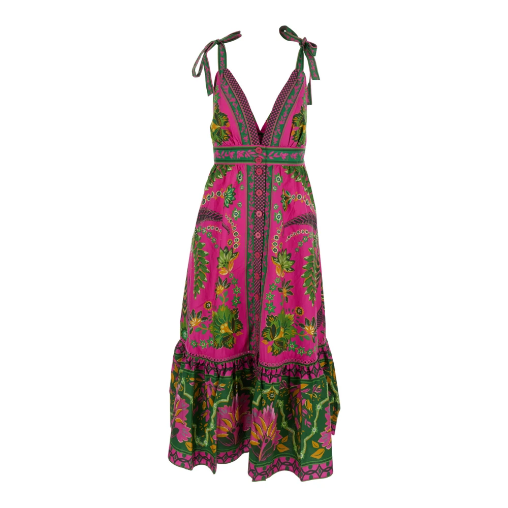 Farm Rio Ana Tapestry Bloemenprint Mouwloze Jurk Multicolor Dames