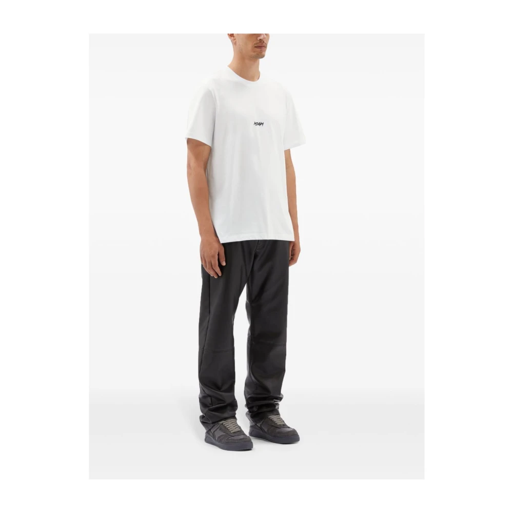 Msgm Katoenen T-shirt met uniek ontwerp White Heren