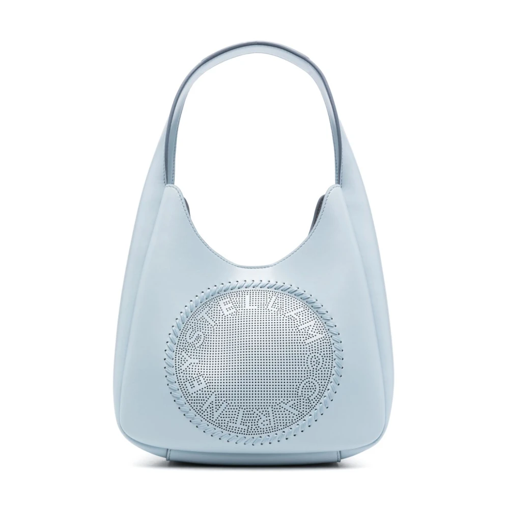 Stella Mccartney Babyblauwe Schoudertas met Kettingrand Blue Dames
