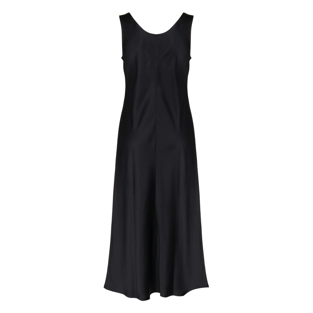 Max Mara Blauwe Zijden Mouwloze Lange Jurk Blue Dames