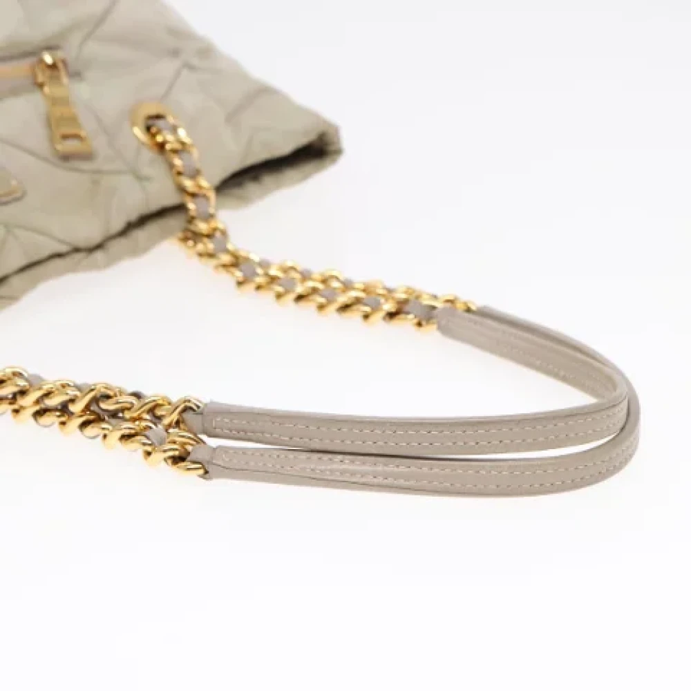 Prada Vintage Pre-owned Canvas prada-bags Beige Dames