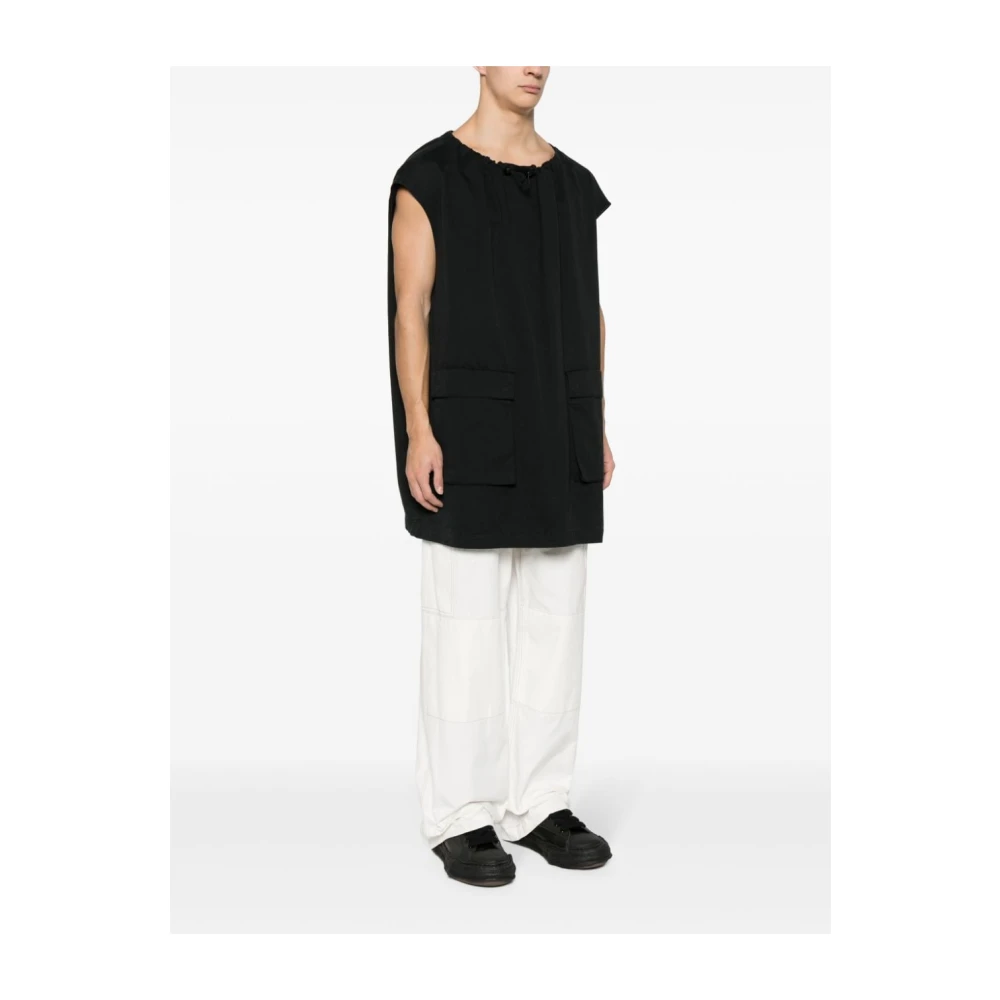 MM6 Maison Margiela Gabardine Mini Jurk met Klepzakken Black Dames