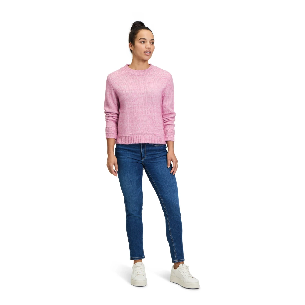 Betty & Co Moderne Gebreide Trui Pink Dames