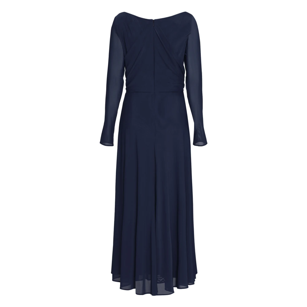 Talbot Runhof Elegant Draped Long Dress Blue Dames