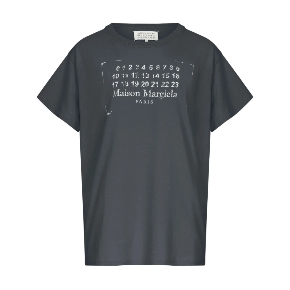 Maison Margiela Zwarte T-shirts en Polos met Logoprint Black Dames